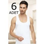 Tutku Elit 1001 BEYAZ-2 Beyaz Pamuklu 6 Adet Penye Atlet