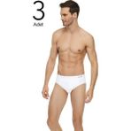 Tutku Elit 1351 Slip Kemerli Erkek Külot Beyaz 3'lü - 2XL