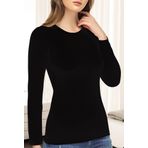 Tutku Elit 2203 Elastan Siyah Uzun Kol Kadın Body