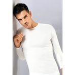 Tutku Elit Erkek Beyaz Likralı Pamuk 0 Yaka Uzun Kol Body Fanila 1302 - XL