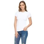 Tutku Elit Kadın Beyaz Kadın Elastan Yarım Kol T-Shirt Elt2202