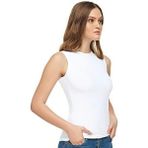 Tutku Elit Kadın Beyaz Sıfır Kol Body Dokuma Kumaş Hafif Tasarım Kalıp - XL
