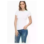 Tutku Elit S-KM-29165 Kadın Beyaz Sıfır Yaka Likralı Kısa Kol T Shirt Yeni Sezon