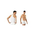 Tutku Erkek 3'lü Paket Pamuklu Ribana Sporcu Atleti & Elastan Likralı Boxer 3'lü Paket, Beyaz, S