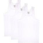 Tutku Erkek 3'lü Paket Ribana Spor Atlet (M, Beyaz)