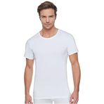 Tutku Erkek Beyaz Ribana (esnek) Bisiklet Yaka Yarım Kollu Atlet 6'lı Paket (model No-0104)