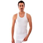 Tutku Erkek Beyaz Ribana Spor Atlet, Regular Kesim, M Beden