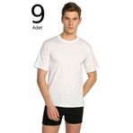 Tutku Erkek Beyaz Sıfır Yaka Fanila, 9'lu Paket, 3XL Beden