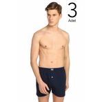 Tutku Erkek Boxer, Penye Düğmeli, Lacivert, XL Beden, 3'lü Paket