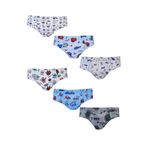 Tutku Erkek Çocuk Slip Külot, Renkli Desenli, 6'lı Paket, 7-8 Yaş