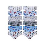 Tutku Erkek Çocuk Slip Külot, Renkli Desenli, Pamuklu, 9-10 Yaş, 12'li Paket