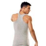 Tutku Erkek Gri Pamuklu Ribana Sporcu Atlet, 2XL Beden