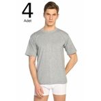 Tutku Erkek Gri Sıfır Yaka Fanila, 4'lü Paket, 3XL Beden