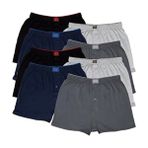 Tutku Erkek Havlu Bel Boxer Düz Desenli 8'li Paket Gri-Siyah-Lacivert-Füme Renk Seçenekleri - 3XL