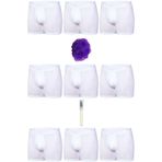 Tutku Erkek Likralı Elastan Boxer 9'Lu Set + Kalem Parfüm + Lif, Beyaz, L