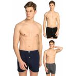 Tutku Erkek Penye Düz Boxer, Siyah + Füme + Lacivert, XL Beden, 6 Adet