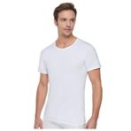 Tutku Erkek Ribana (Esnek) Bisiklet Yaka Yarım Kollu Atlet 6'lı Paket (Model No-0104), Beyaz, XL