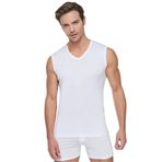 Tutku Erkek Ribana V Yaka Spor Fanila 401, Beyaz, 2XL