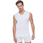 Tutku Erkek Ribana V Yaka Spor Fanila 401, Beyaz, XL