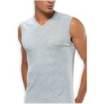 Tutku Erkek Ribana V Yaka Spor Kolsuz Atlet Fanila 6'lı, Gri, XL