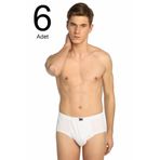 Tutku Erkek Siyah Slip Külot 6'lı Paket, Beyaz, XL
