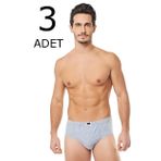 Tutku Gri 2 Numara Pamuklu Renkli Gri 3'lü Paket Erkek Slip Külot
