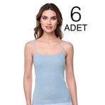 Tutku Gri 4 Numara İp Askılı Gri 6'lı Paket Kadın Düz Atlet