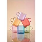 tutku home 6'lı Kahve Yanı Pastel Renkli Espresso Cam Bardak 120 Ml
