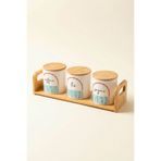 Tutku Home Bambu Standlı 3'lü Baharat Takımı