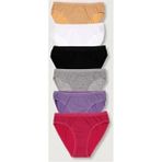 Tutku Kadın 6'lı Paket Hipster Bikini Külot Dokuma Kumaş Karışık Renkli Rahat Kesim ELF568T0635CCM6 - Turuncu - 2XL