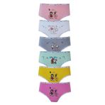 Tutku Kadın Dode Flora Tutku 832 Kız Çocuk Karışık Desenli Likralı Pamuklu 6'lı Slip Külot, Çok Renkli, 5