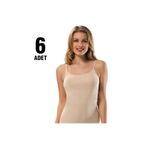 Tutku Kadın İp Askılı Atlet, 6'lı Set, Ten, L/XL