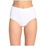 Tutku Kadın%100 Pamuklu Ribana Geniş Bel Kalın Lastik Bato Külot, Beyaz, 2XL, 6'lı Paket