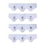 Tutku Kız Çocuk Baskılı Bato Pamuklu Slip Külot, 12'li Set, Beyaz, 5-6 Yaş