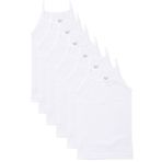 Tutku Kız Çocuk İp Askılı Düz Atlet, 6'lı Pamuklu Set, Beyaz, 2XL/3XL Beden