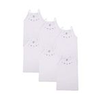 Tutku Kız Çocuk İp Askılı Işlemeli Ribana 6'lı Paket Atlet (Beyaz / 9-10 Yaş)