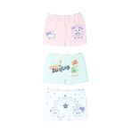 Tutku Kız Çocuk Pudra Boxer Külot 0181 3'lü Paket, Pudra-Yeşil-Beyaz, 5-6 Yaş
