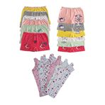 Tutku Kız Çocuk Renkli Likralı Pamuk Külot, Boxer Kesim, 6'lı Paket, 2-4 Yaş