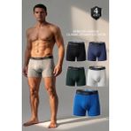 Tutku Lion Erkek Boxer 4’lü Paket %94 Pamuklu %6 Elastan Rahat Günlük Iç ÇAMAŞIRI-0123 (Karışık Renk) - 2XL