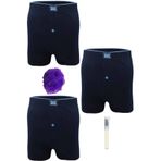 Tutku Pamuklu Düğmeli Erkek Boxer, Lacivert, S Beden, 3'lü Set + Kalem Parfüm + Lif