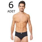 Tutku Siyah 4 Numara Pamuklu Renkli 6'lı Paket Erkek Slip Külot