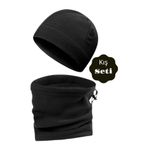 Tutku Siyah Termal Kışlık Kaliteli Polar Bere-Boyunluk Set