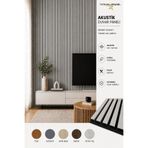 TUTKUNLAR PANEL Akustik Duvar Paneli Çıtalı MDF Ahşap Ses Yalıtımlı Dekoratif Duvar Kaplama Slat Wall Panel Keçeli TV Arkası Dekor Kaplama 100x280 cm Açık Taş Retro Taş