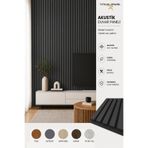 TUTKUNLAR PANEL Akustik Duvar Paneli Çıtalı MDF Ahşap Ses Yalıtımlı Dekoratif Duvar Kaplama Slat Wall Panel Keçeli TV Arkası Dekor Kaplama 100x280 cm Antrasit