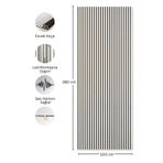 TUTKUNLAR PANEL Akustik Duvar Paneli Çıtalı MDF Ahşap Ses Yalıtımlı Dekoratif Duvar Kaplama Slat Wall Panel Keçeli TV Arkası Dekor Kaplama 100x280 cm Beyaz