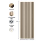 TUTKUNLAR PANEL Akustik Duvar Paneli Çıtalı MDF Ahşap Ses Yalıtımlı Dekoratif Duvar Kaplama Slat Wall Panel Keçeli TV Arkası Dekor Kaplama 100x280 cm Vizon
