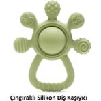 Tuto Baby Çıngıraklı Silikon Diş Kaşıyıcı (Hayvan Desenli, Palmiye Şekilli)