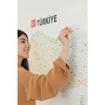 TutturX 70x150 cm Türkiye Haritası Il-Ilçeler Haritası Detaylı Renkli Tasarım
