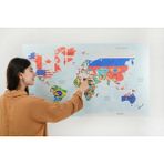 TutturX Bayraklı Dünya Haritası 70 x 117 cm Renkli Duvara Uygulanabilir Dekor - 70x117cm