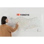TutturX Türkiye Il-Ilçe Haritası 70 x 150 cm Duvara Uygulanabilir Mıknatıslı Harita